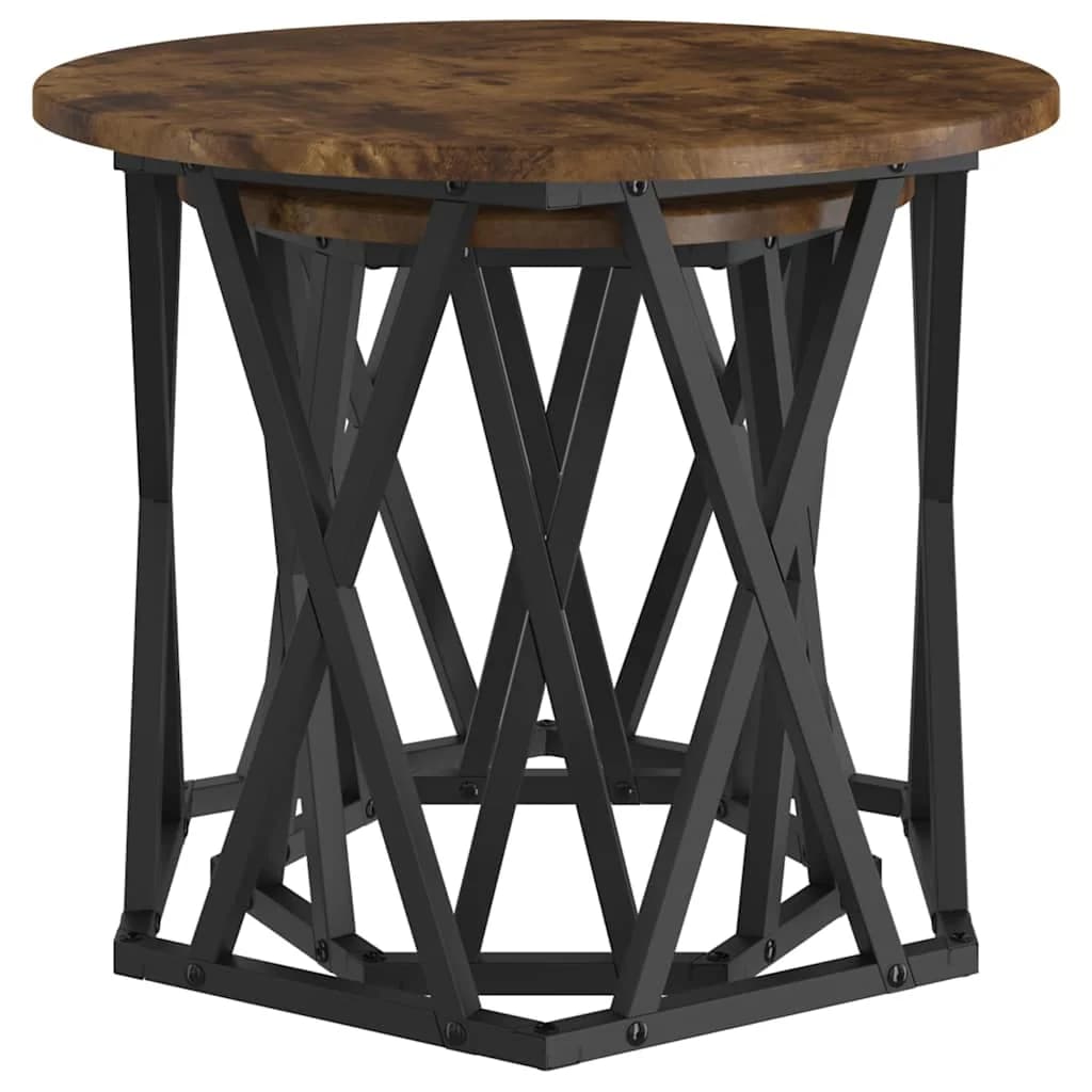 Stranska miza 2 kos Dimljeni oreh 50 x 50 x 40 cm - slika 5