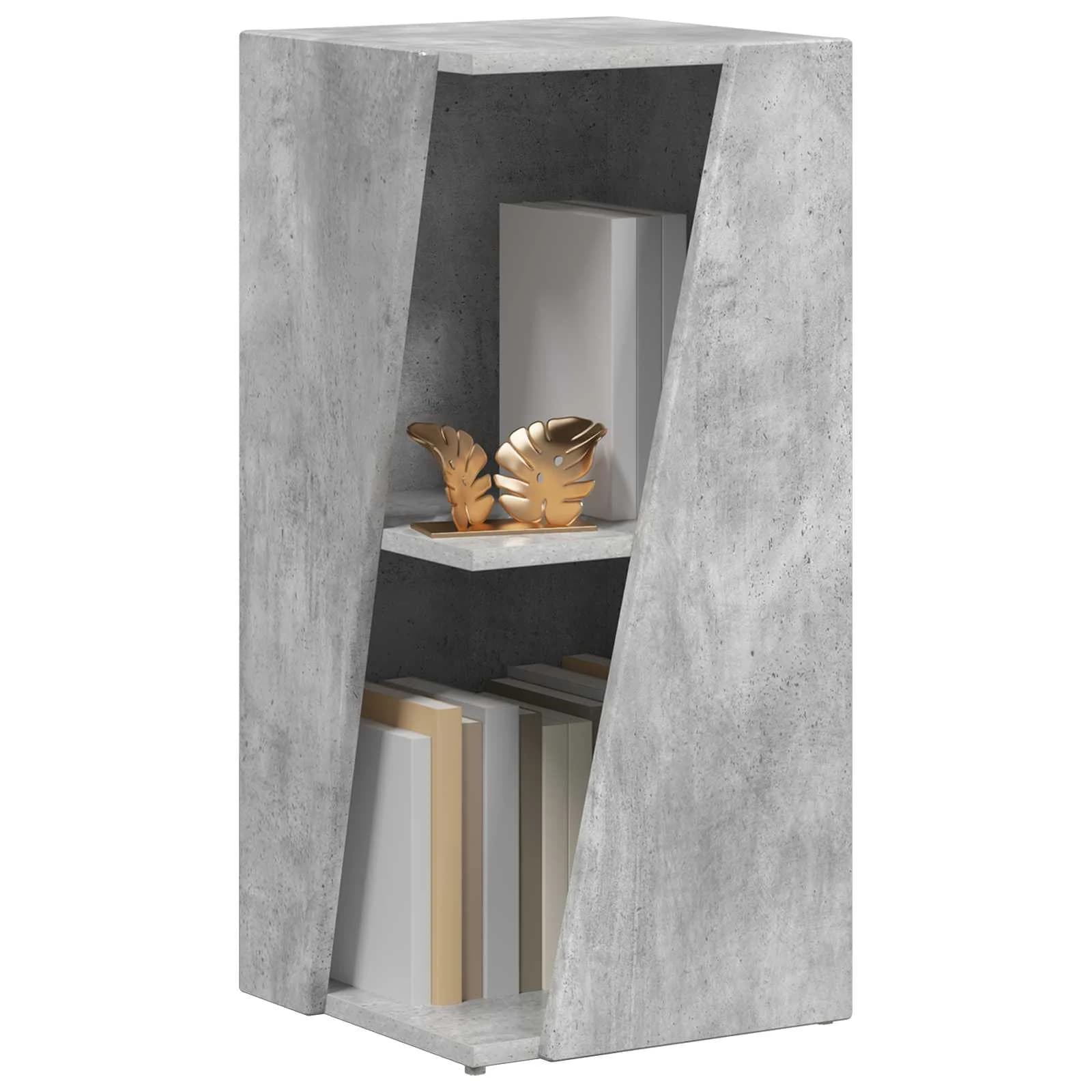 Stranski polic 33 x 32 x 70,5 cm Inženirski les Betonsko siva - slika 3