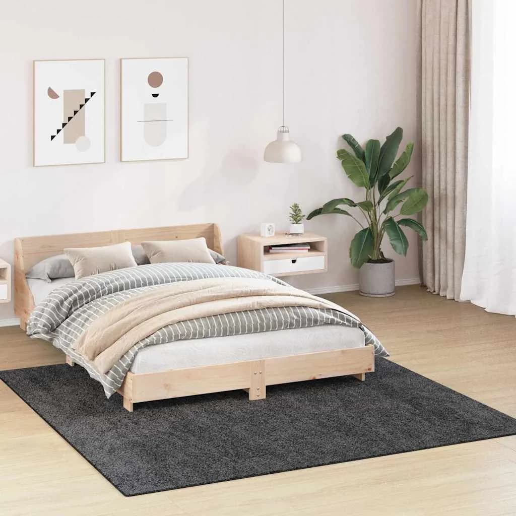 Antiskluzna Shaggy Preproga Temno siva 200 x 200 cm PP - slika 3