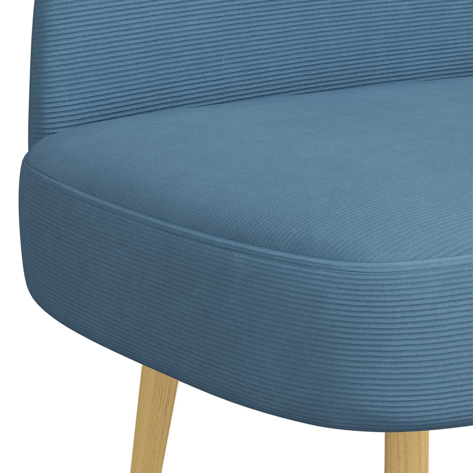 Oblazinjena klop z naslonom Modra 110 x 60 x 76 cm - slika 5