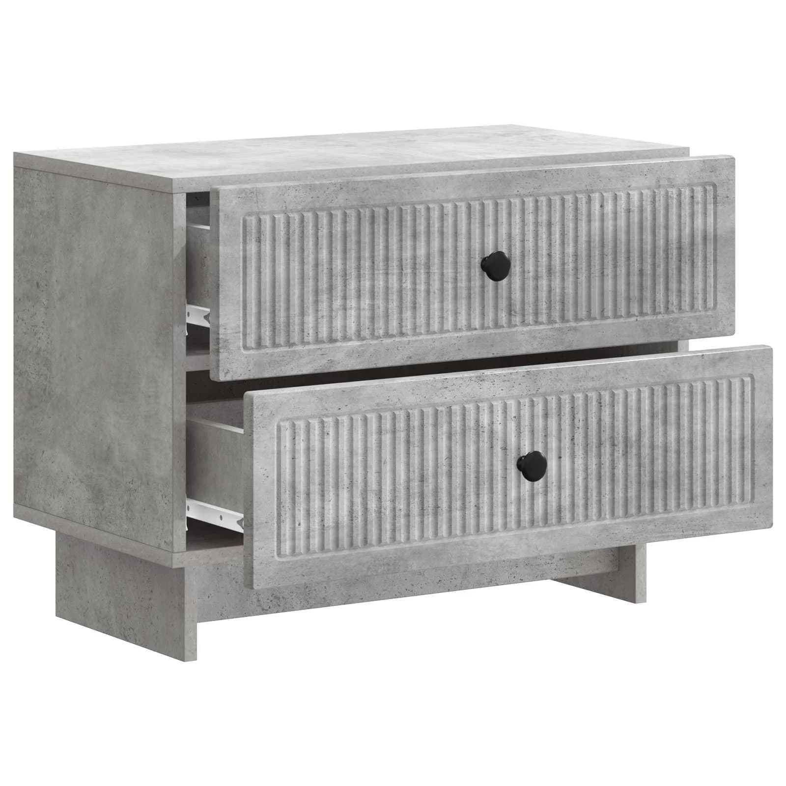Nočna omarica Betonsko siva 62 x 34,5 x 47,5 cm Inženirski les - slika 4