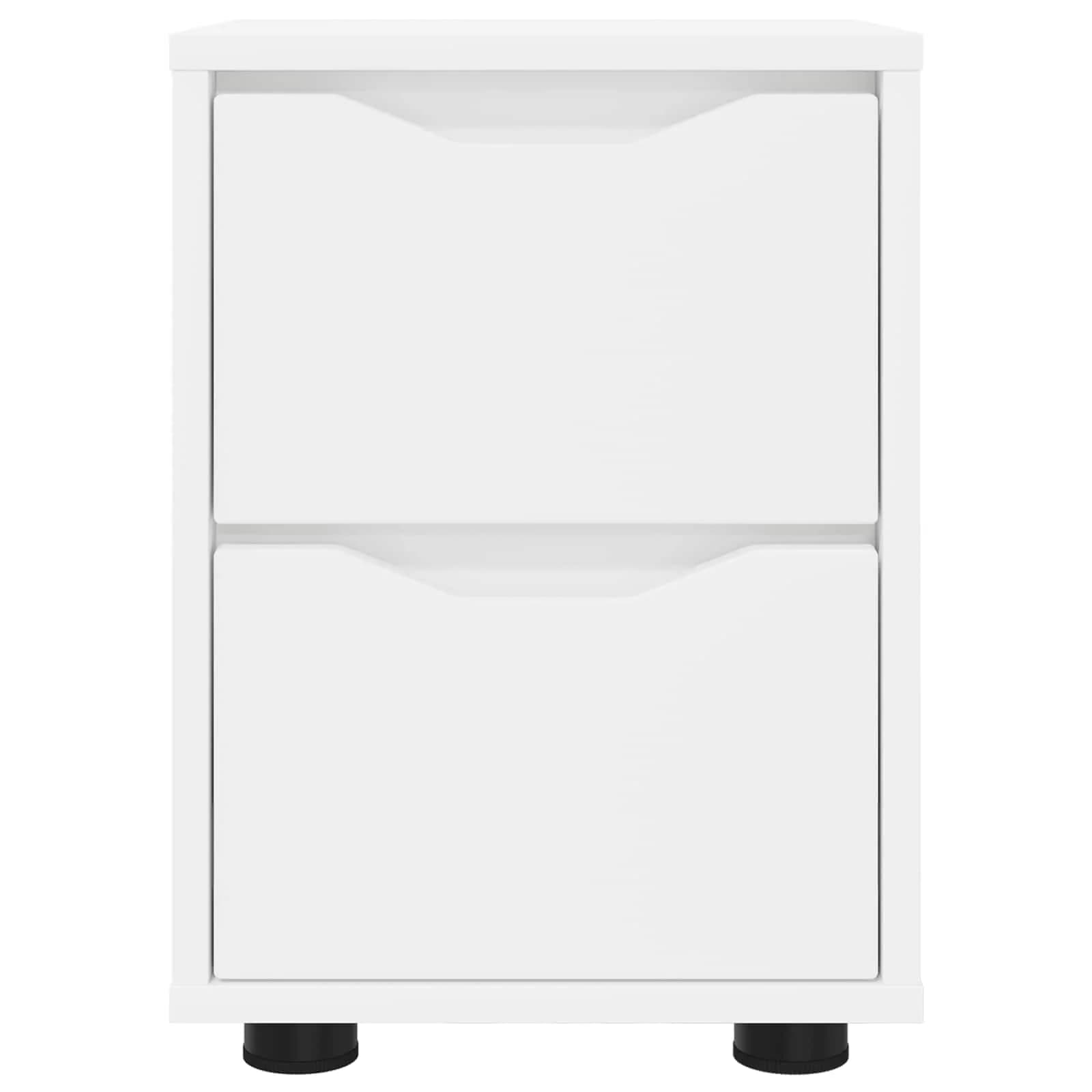 Posteljne mize 2 kos Bela 30,5 x 30 x 43 cm Inženirski les - slika 6
