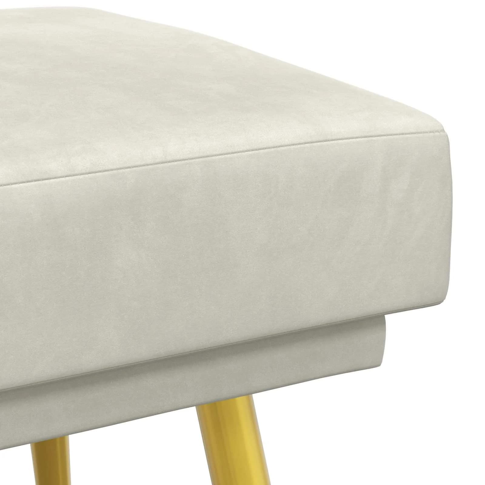 Dvojna klop Krem 120 x 45 x 46 cm Žamet - slika 6