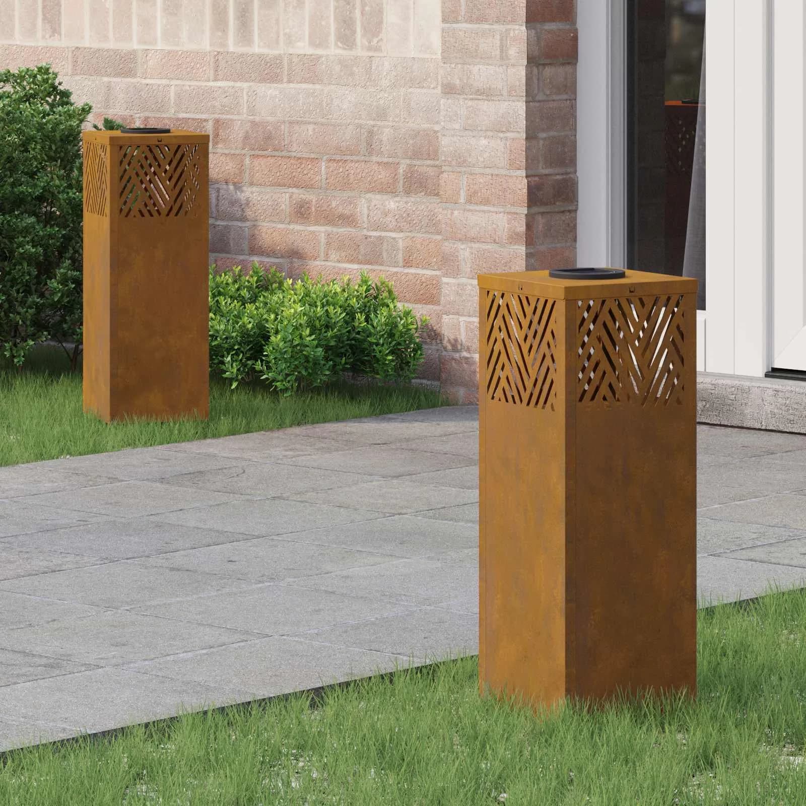 Solarno LED svetilo za pot 2 kos Toplo bela 18 x 18 x 50 cm