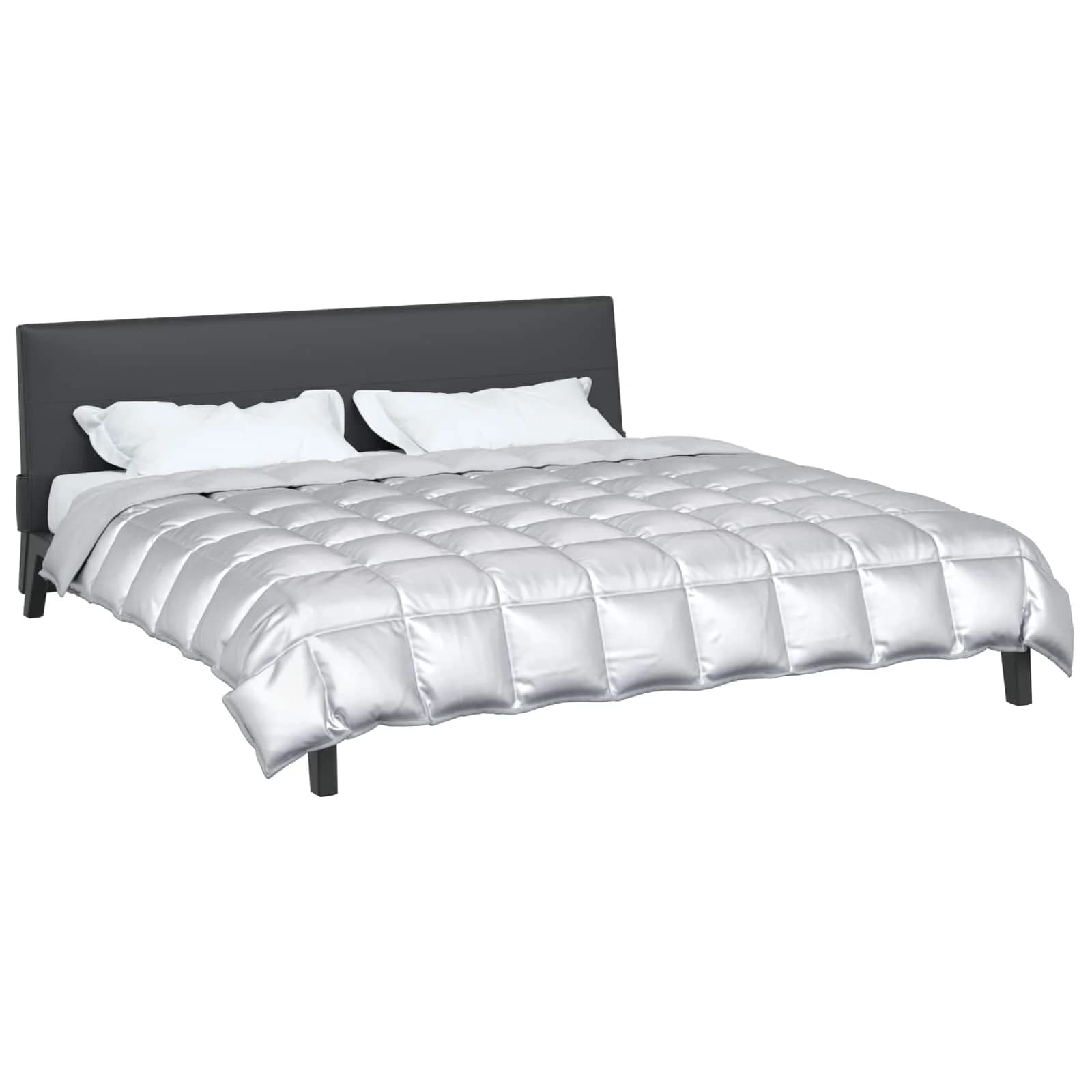 Zimska posteljnina srebrna 200 x 220 cm Satin in mikrovlakna - slika 3