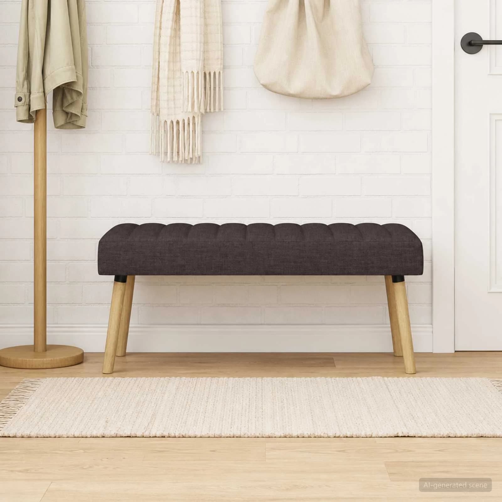 Bench z kanalnim oblazinjenjem Temno rjava 110 x 40 x 46 cm - slika 4