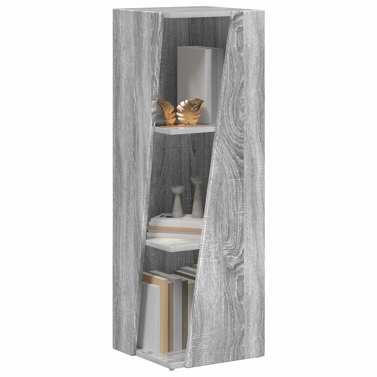 Stranski polic 33 x 32 x 100,5 cm Inženirski les Siva Sonoma - slika 3