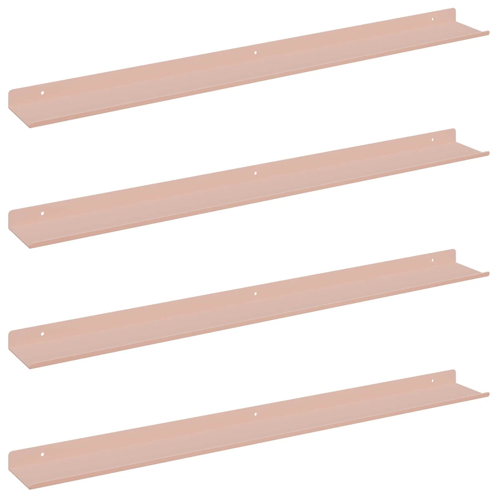 Ležeča polica Montaža za steno 4 kos Roza 80 x 9 x 2,5 cm Jeklo - slika 2
