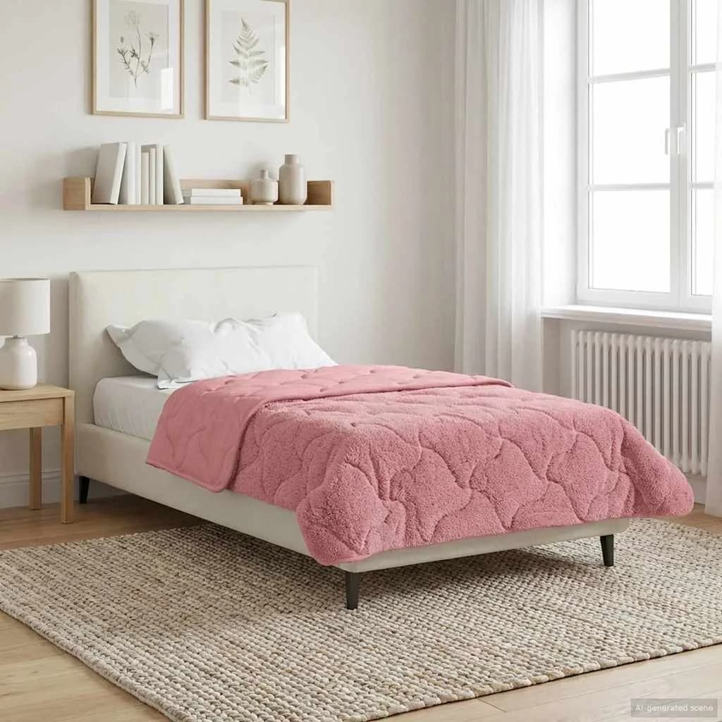 Zimska posteljnina Roza 155 x 220 cm Mikrofibra in Teddy flis