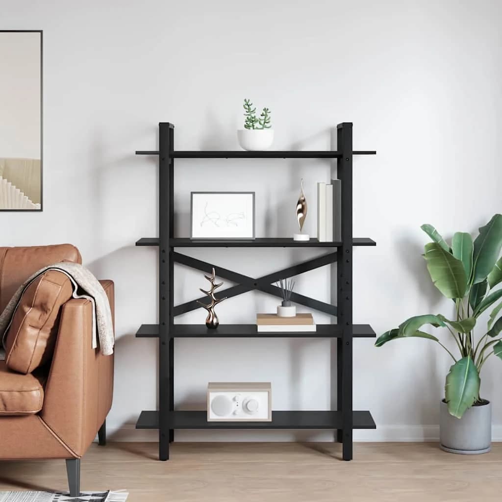 Knjižna polica 4 nivojev 100 x 33,5 x 140 cm Inženirski les - slika 4