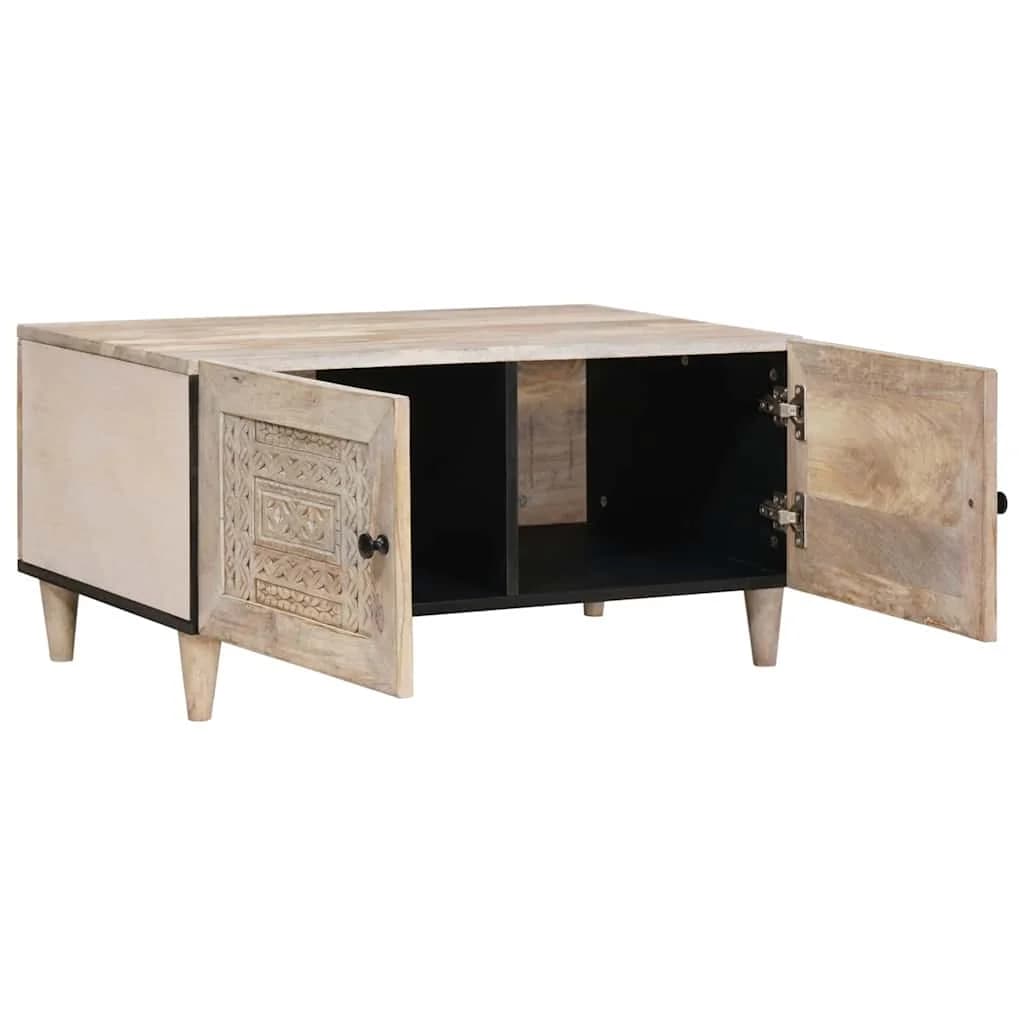 Klubska miza Bela 80 x 54 x 40 cm Inženirski les - slika 2
