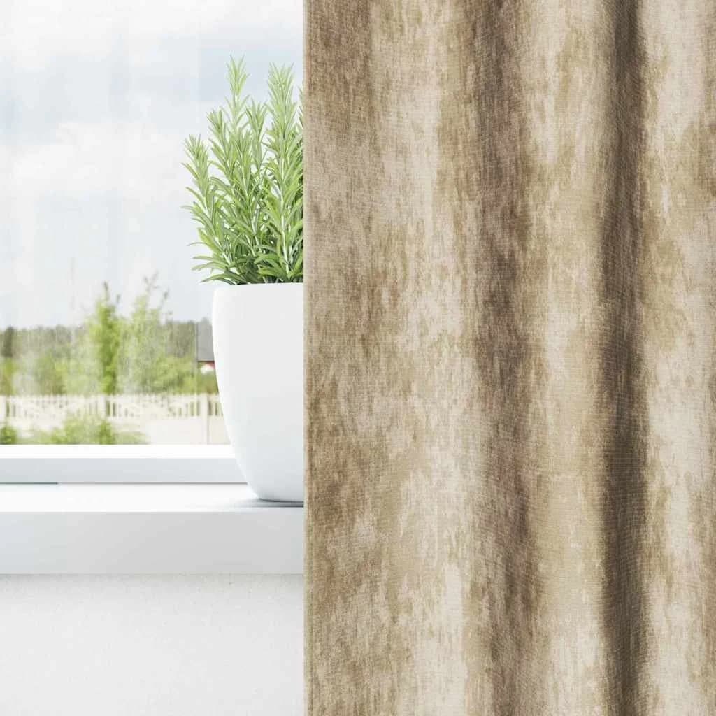 Velvete zavese 2 kos krema 245 x 140 cm Žamet - slika 3