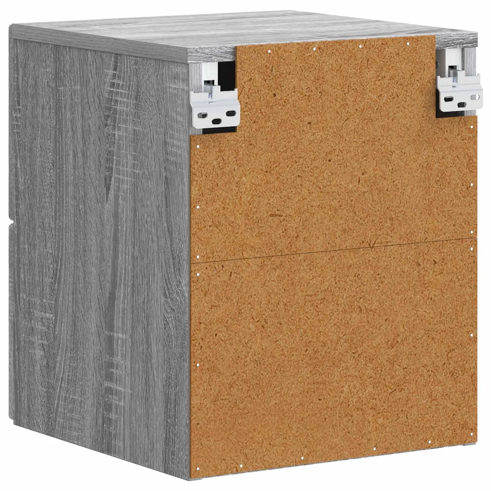 Stenski nočni omarici 2 kos Siva Sonoma 34,5 x 33 x 40 cm - slika 8