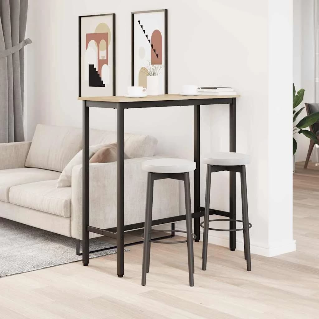 miza Sonoma hrast 100 x 40 x 100,5 cm Inženirski les in jeklo - slika 4