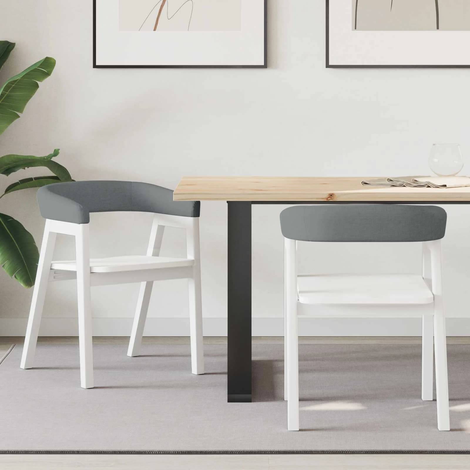 Jedilni stoli 2 kos Masivno gumovo les Bela 54 x 57 x 73 cm