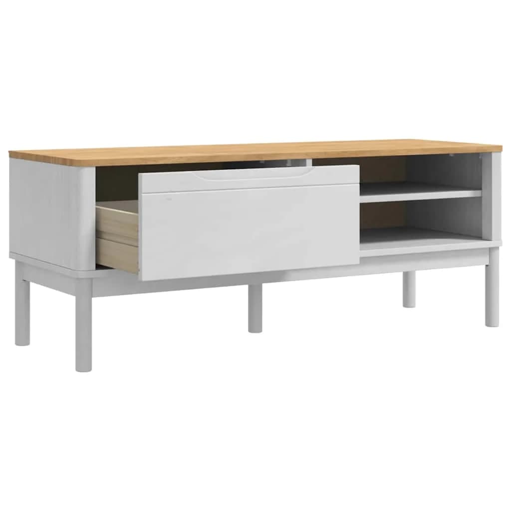 Klubska klop FLORO Bela 115 x 40 x 45 cm Masivno borovo les - slika 5
