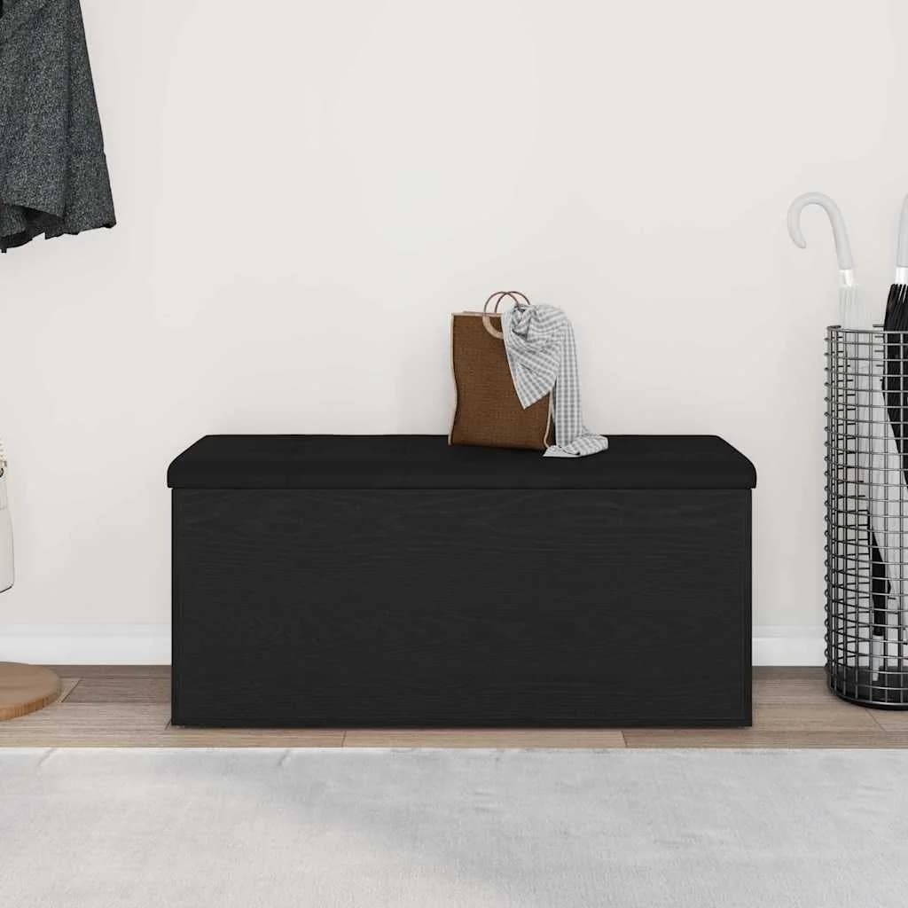 Klop s prostorom za shranjevanje Črni hrast 102 x 42 x 45 cm - slika 4