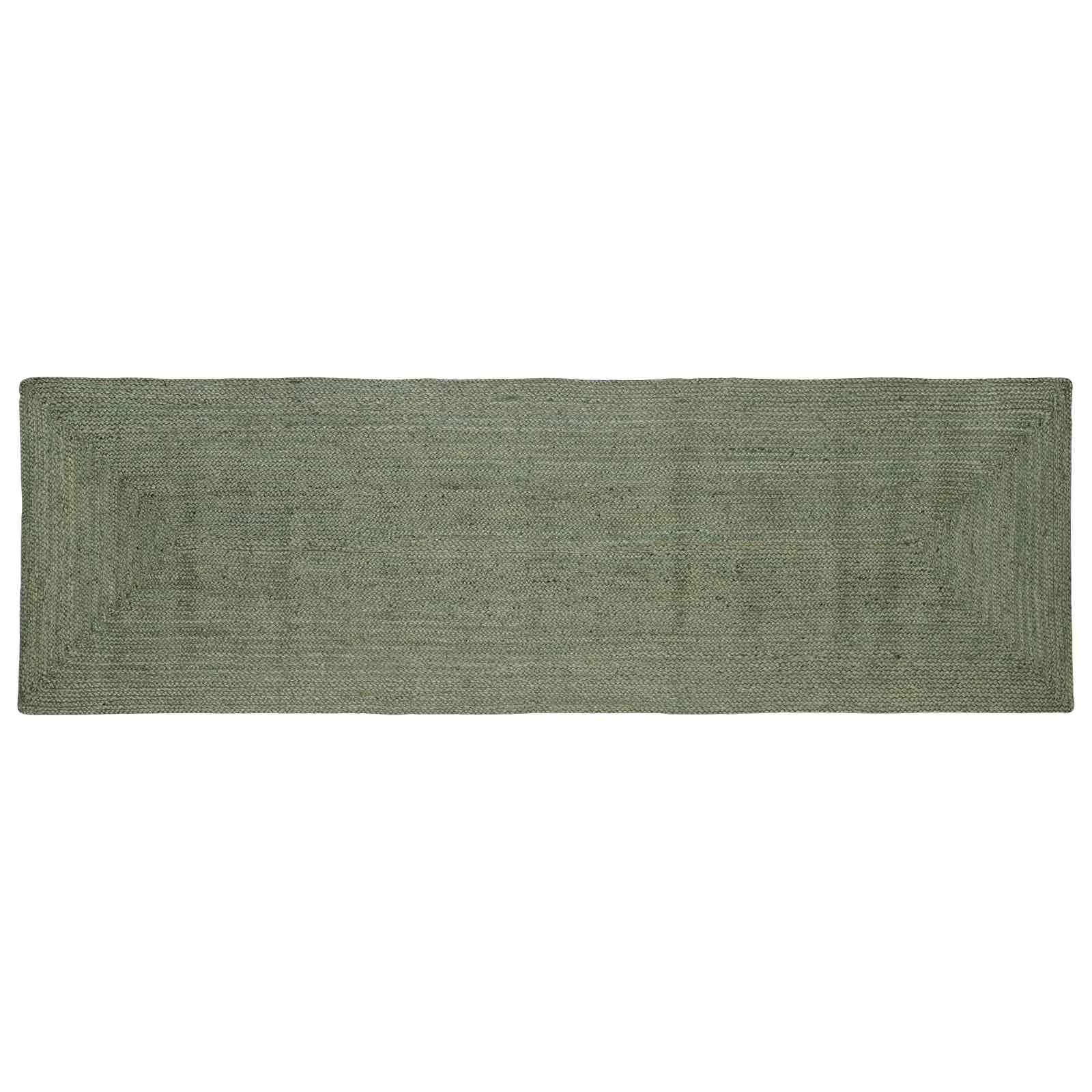Preproge za površine Pravokotna Olivno zelena 80 x 250 cm Juta