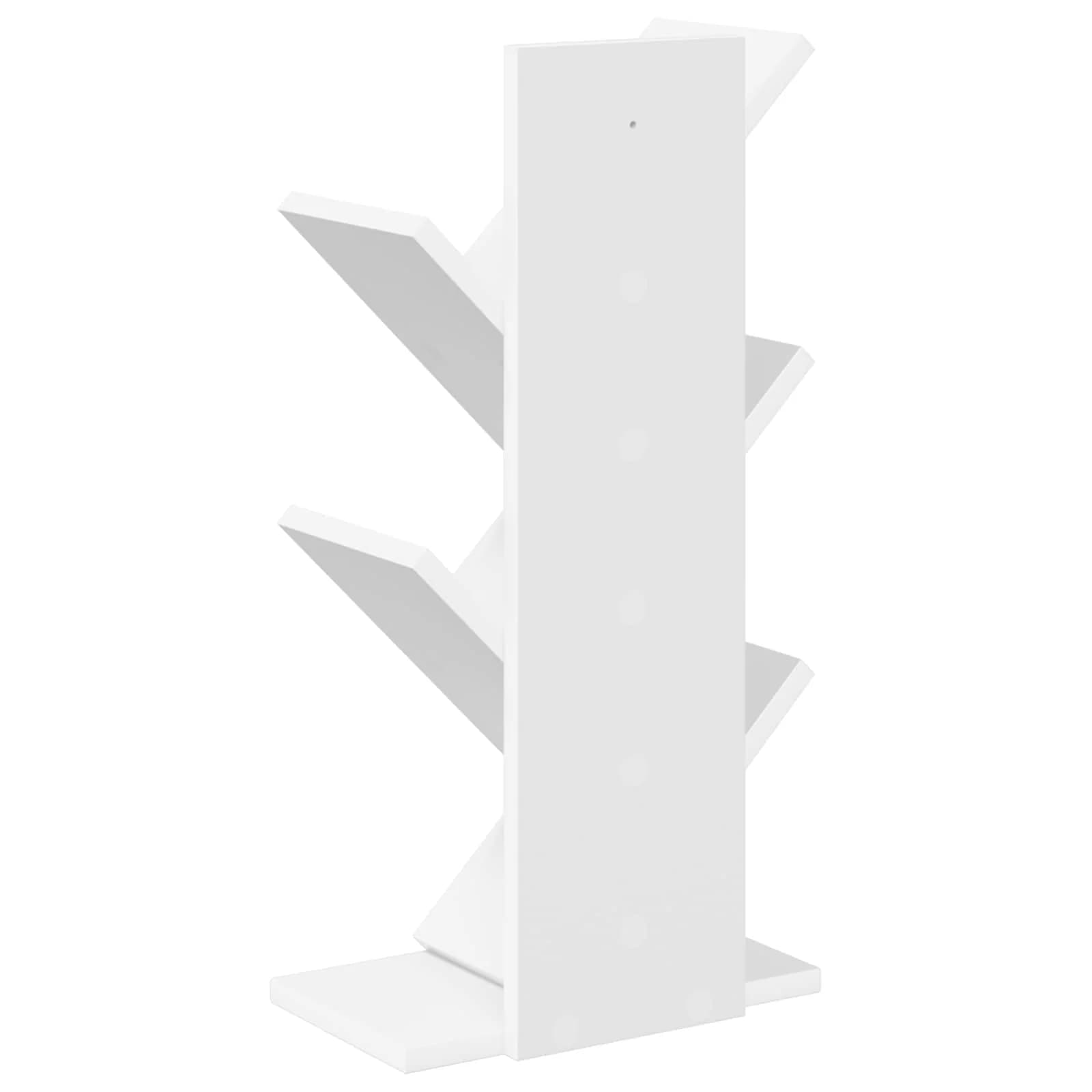 Lesena polica za knjige 4-tierska 30 x 18 x 60 cm Bela - slika 6