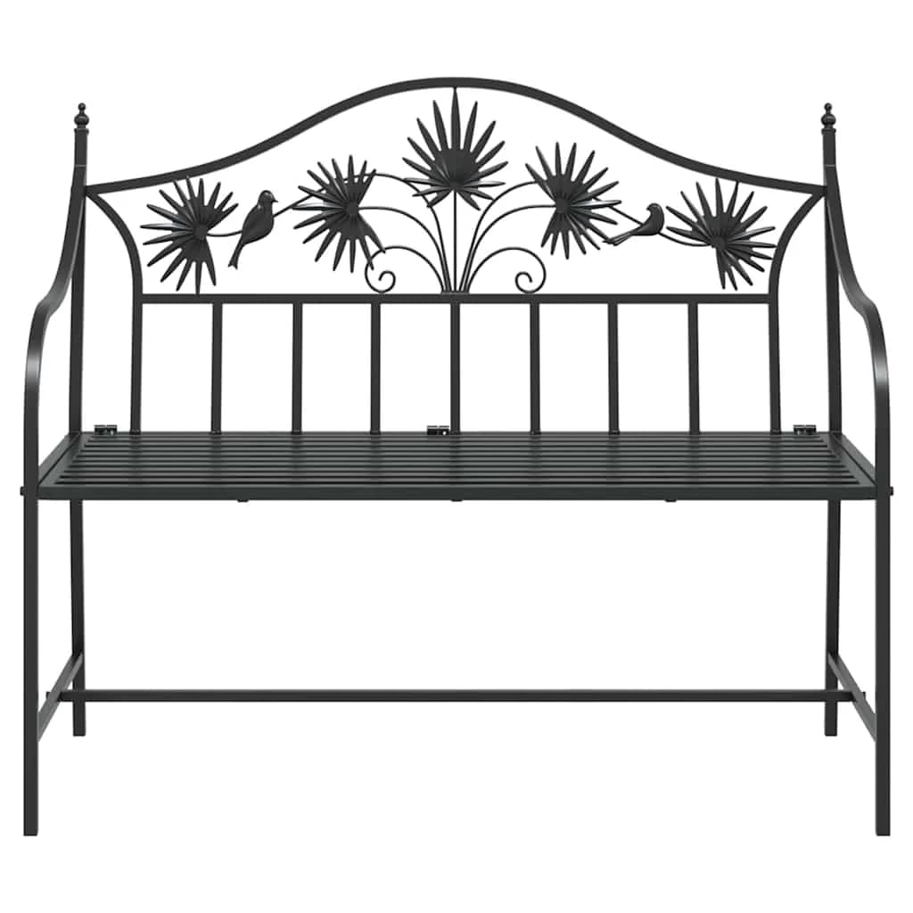 Vrtna klop Črna 104 x 52,5 x 89 cm Jeklo - slika 4