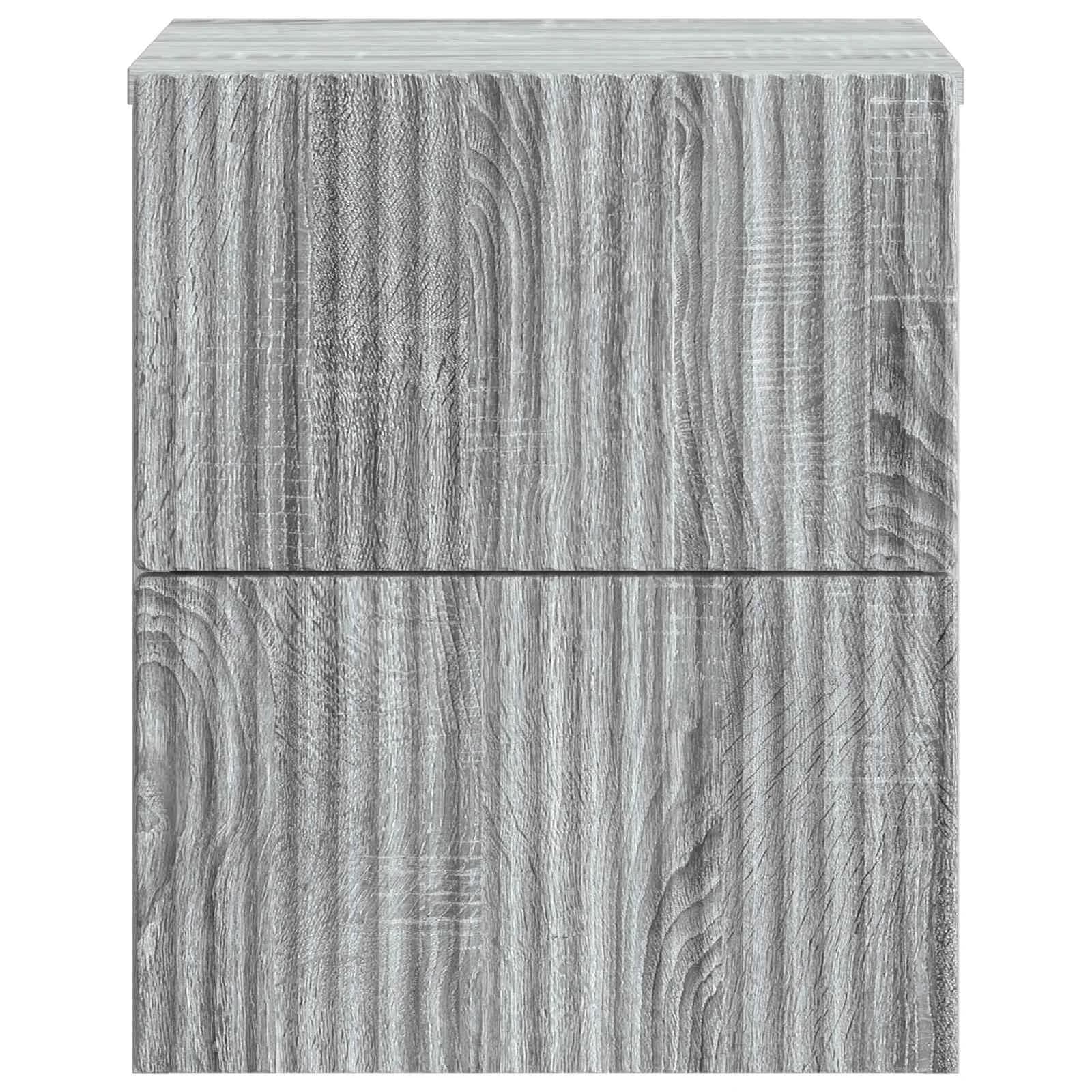 Stenski nočni omarici 2 kos Siva Sonoma 33 x 34,5 x 40 cm - slika 7