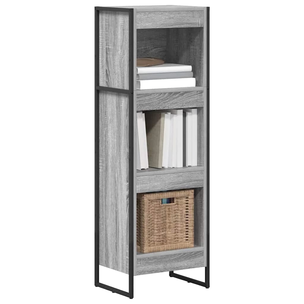 Knjigovni omar 40 x 30 x 121 cm Inženirski les Siva Sonoma - slika 3