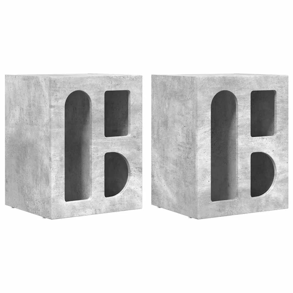 Nočna omarica ELST 2 kos Betonsko siva 40 x 35 x 50 cm - slika 2