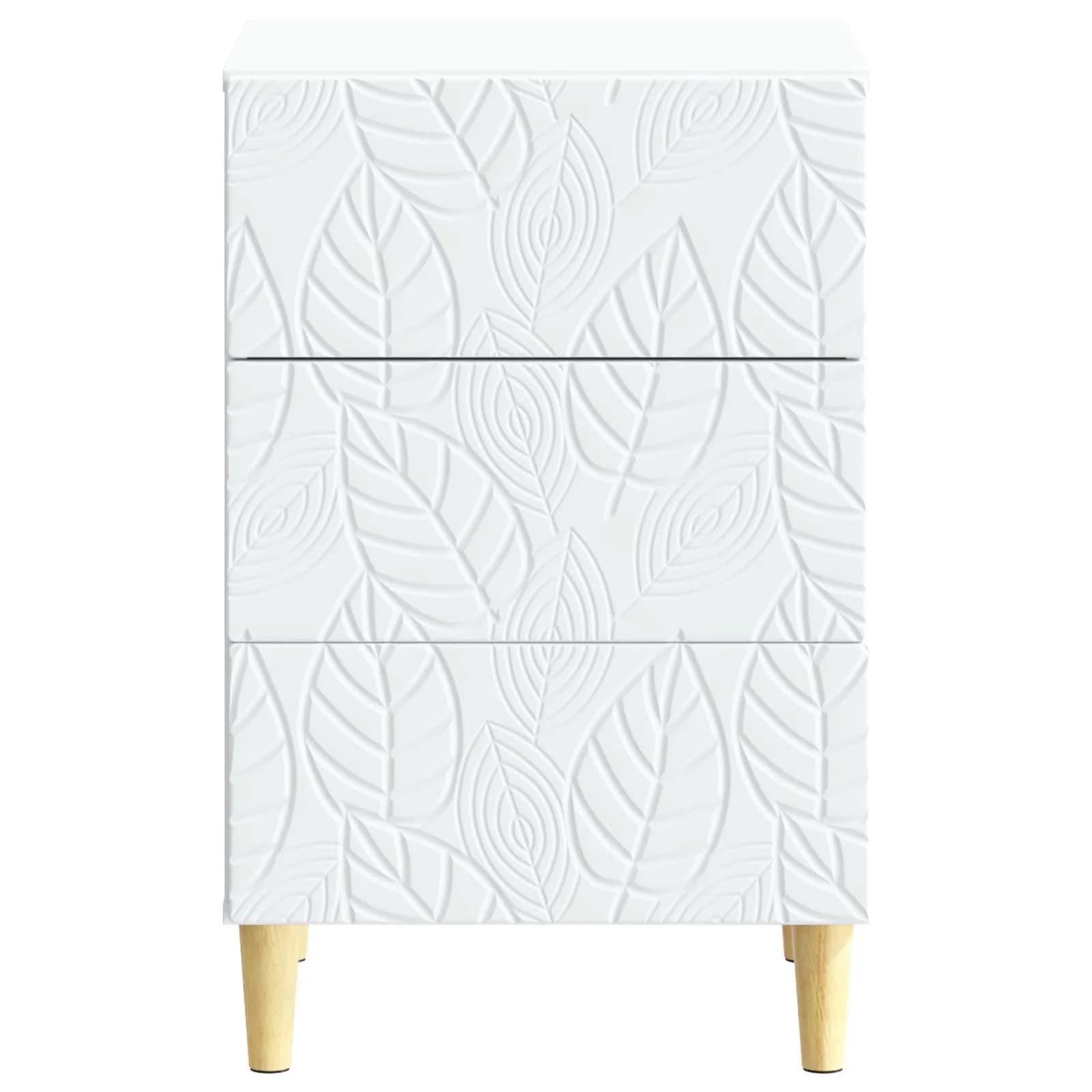 Nočna omarica Bela 43 x 39,5 x 66,5 cm Inženirski les - slika 4