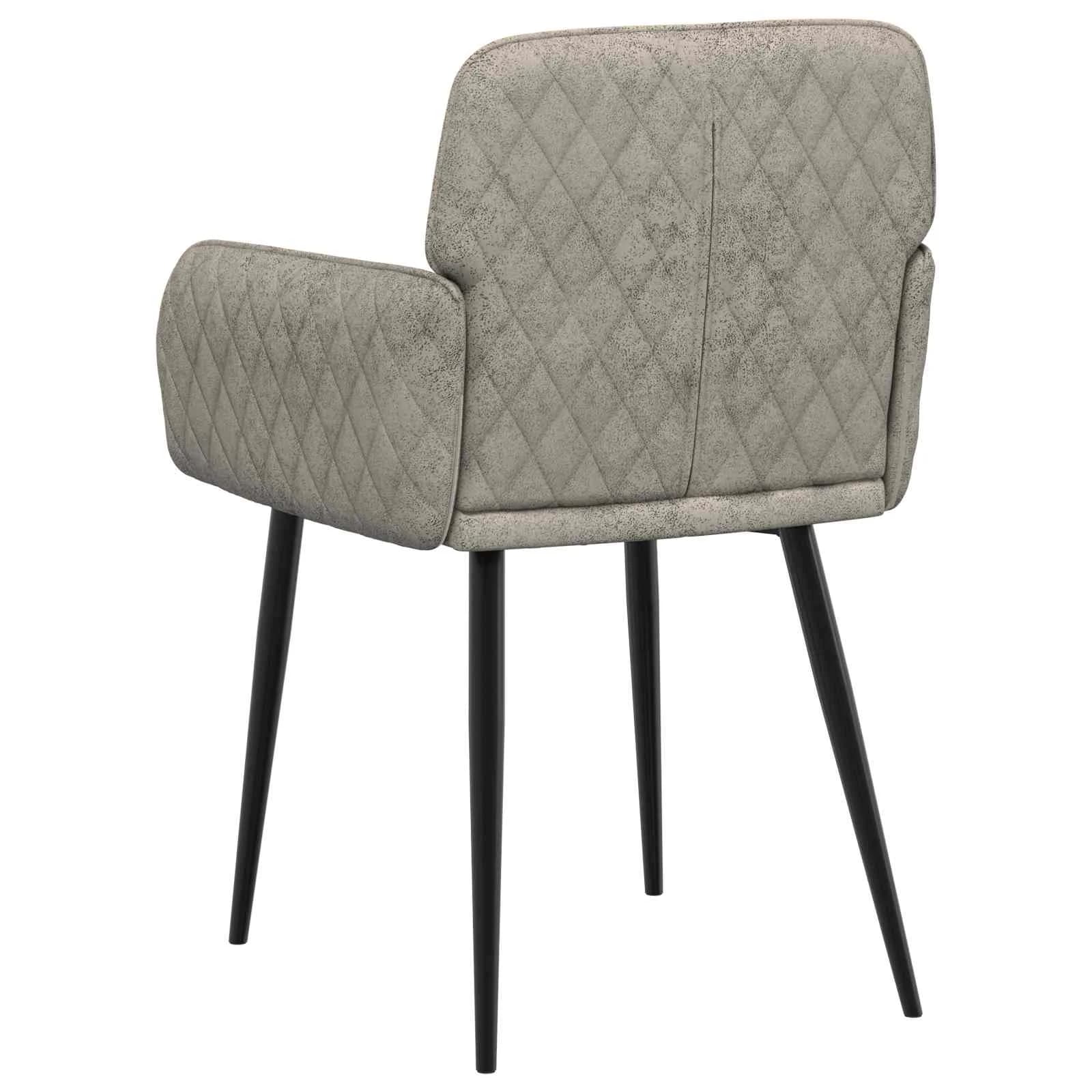Jedilni stoli 2 kos Umetno nubuk usnje Svetlo siva 59x56,5x85cm - slika 5