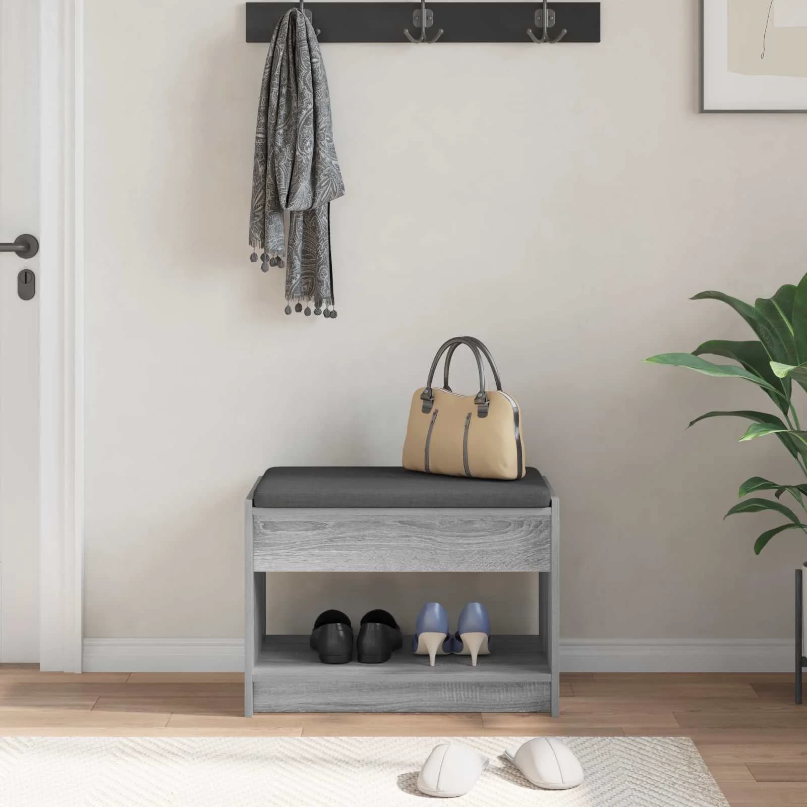 Haldna klop z blazino s polico Siva Sonoma 63 x 38 x 45 cm - slika 4
