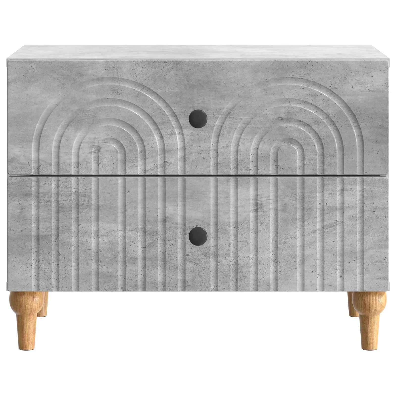 Nočna omarica Betonsko siva 62 x 34,5 x 48 cm Inženirski les - slika 5