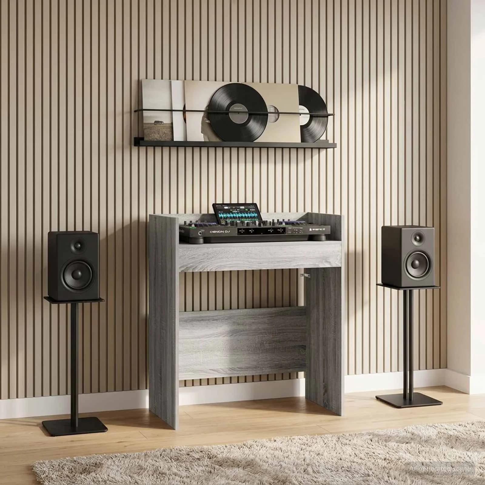 DJ miza Siva Sonoma 102 x 45 x 102 cm Inženirski les