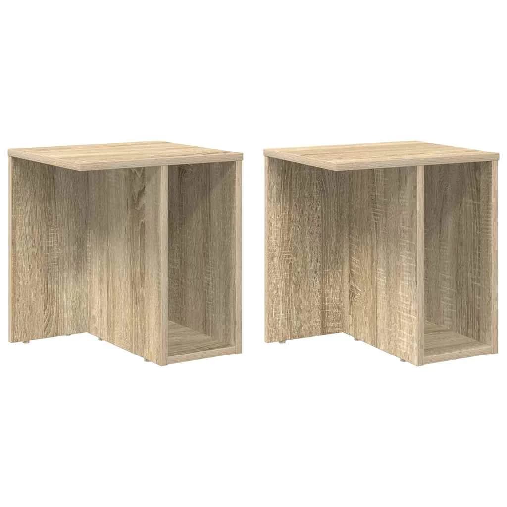 Stranska miza 2 kos Sonoma hrast 37 x 32 x 40 cm Inženirski les - slika 2