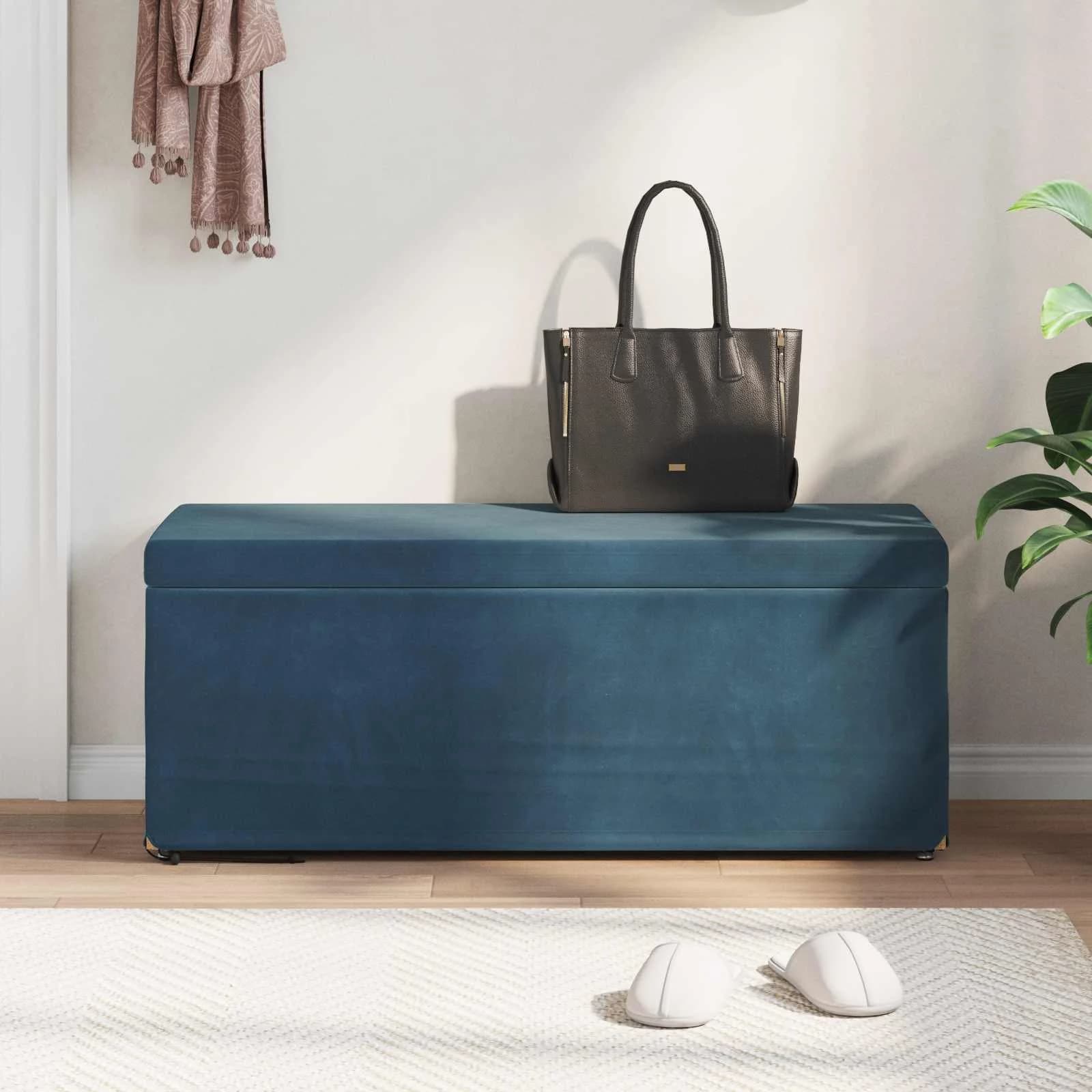 Stolica Modra 101 x 41 x 40 cm Samet in Umetno Leseno - slika 3