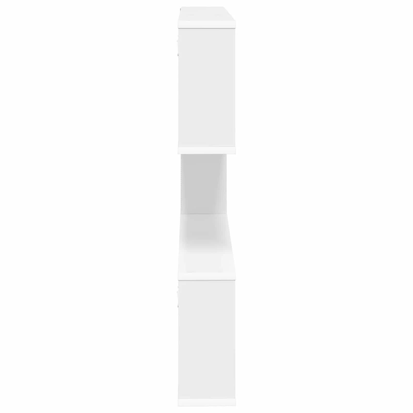 Stenska polica Bela 80 x 12 x 79,5 cm Inženirski les - slika 5