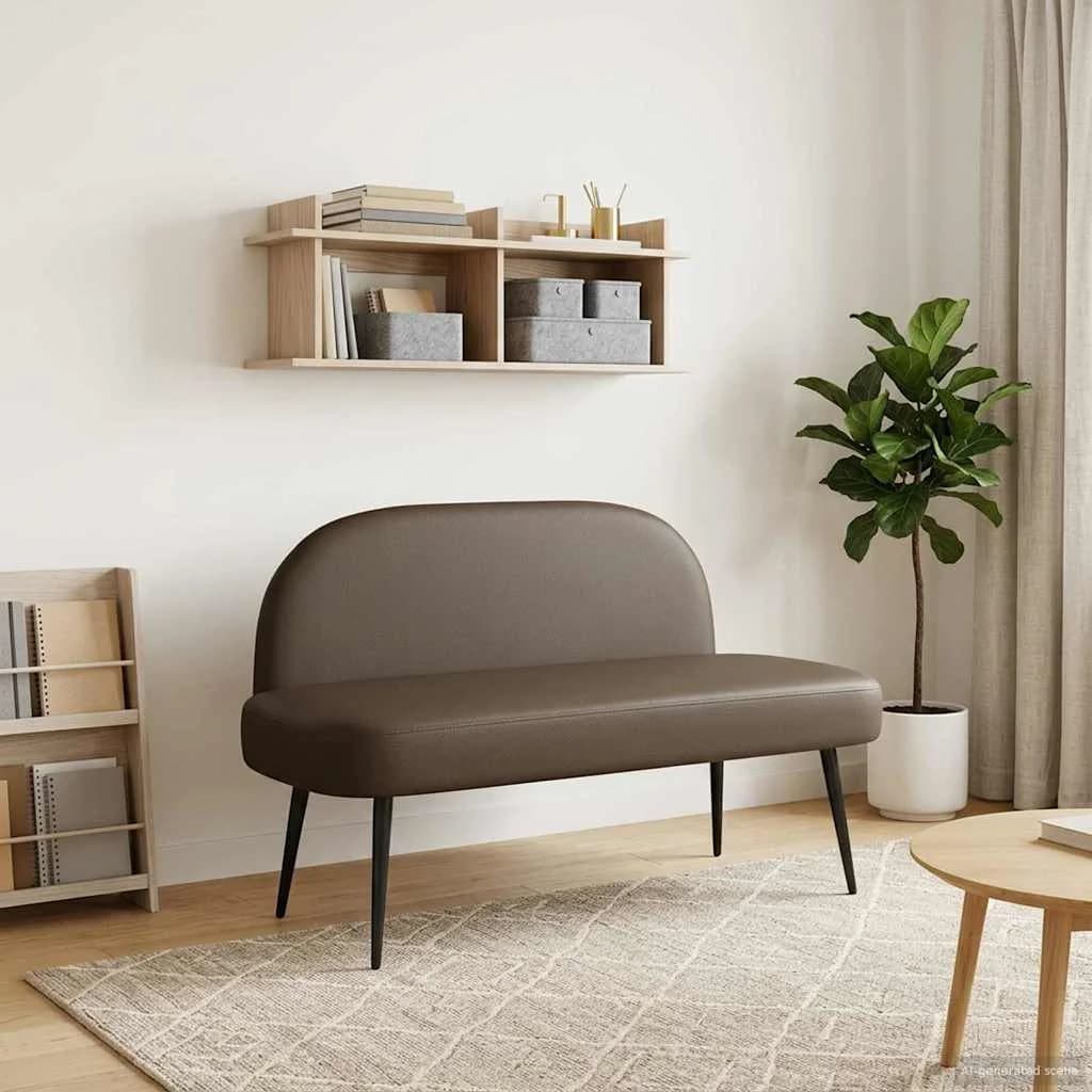 Oblazinjena klop z naslonom Siva 110 x 60 x 76 cm Umetno usnje