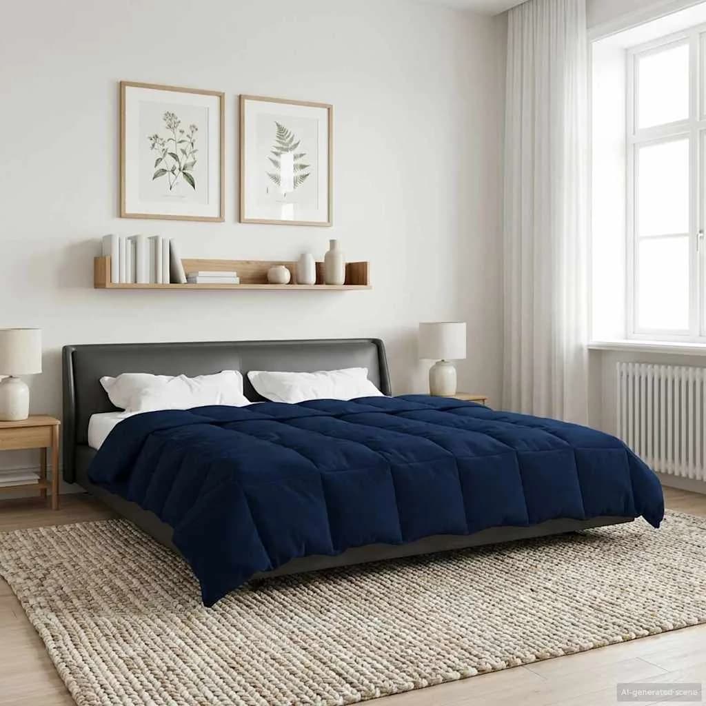 Zimska posteljnina Temno modra 200 x 200 cm Mikrovlakna
