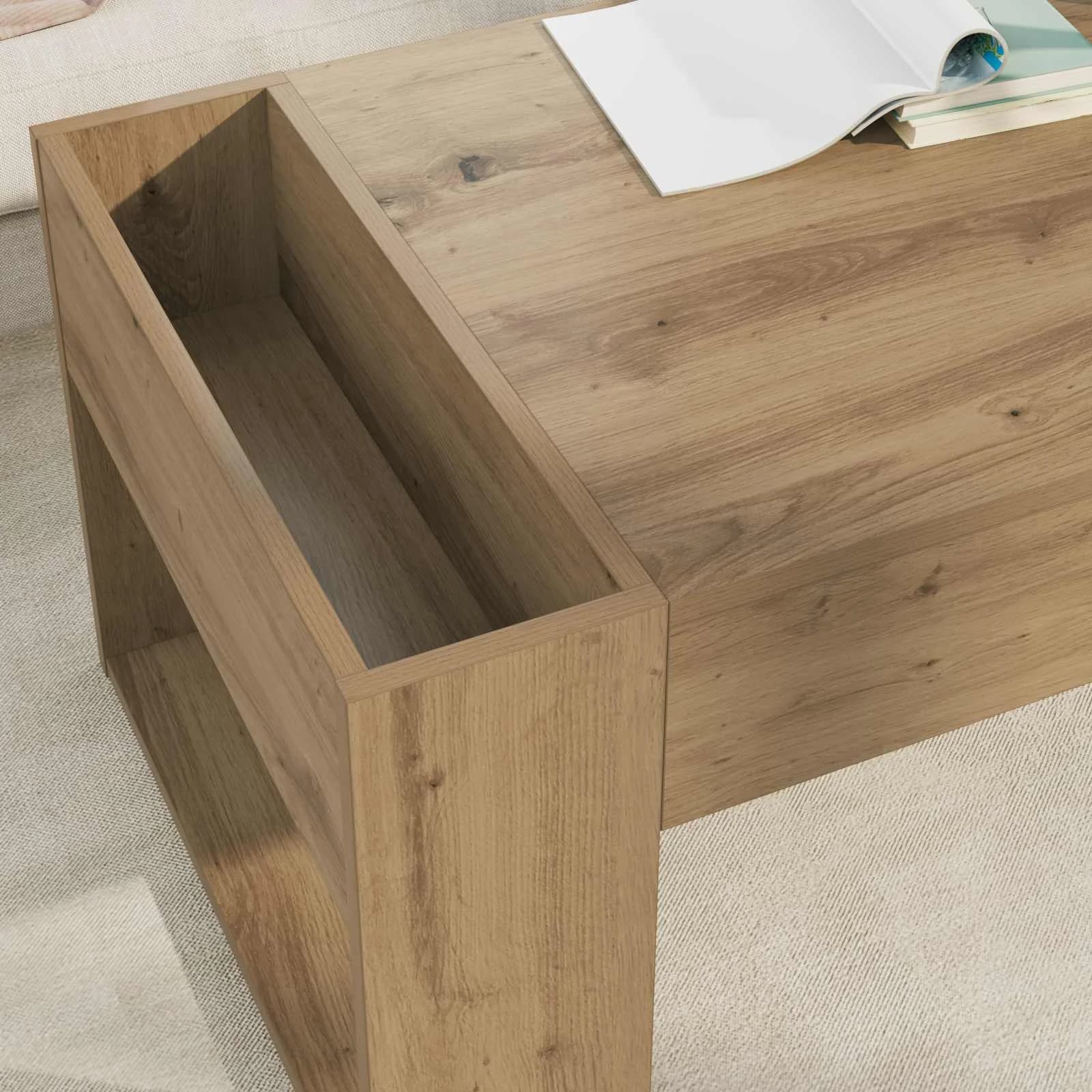 Klubska miza Umetni hrast 110 x 50 x 41 cm Inženirski les - slika 4
