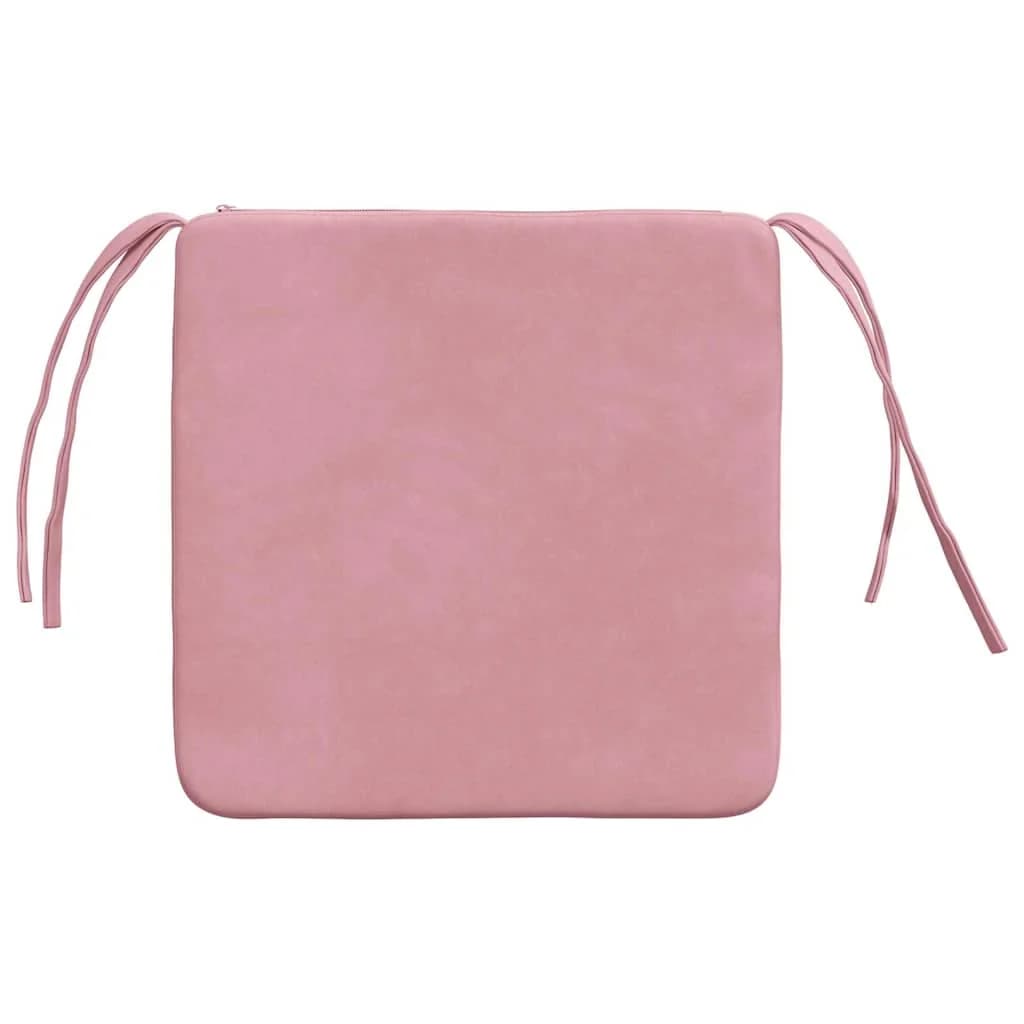 Sedežne blazine 4 kos Žamet Roza 40 x 40 x 3 cm - slika 7