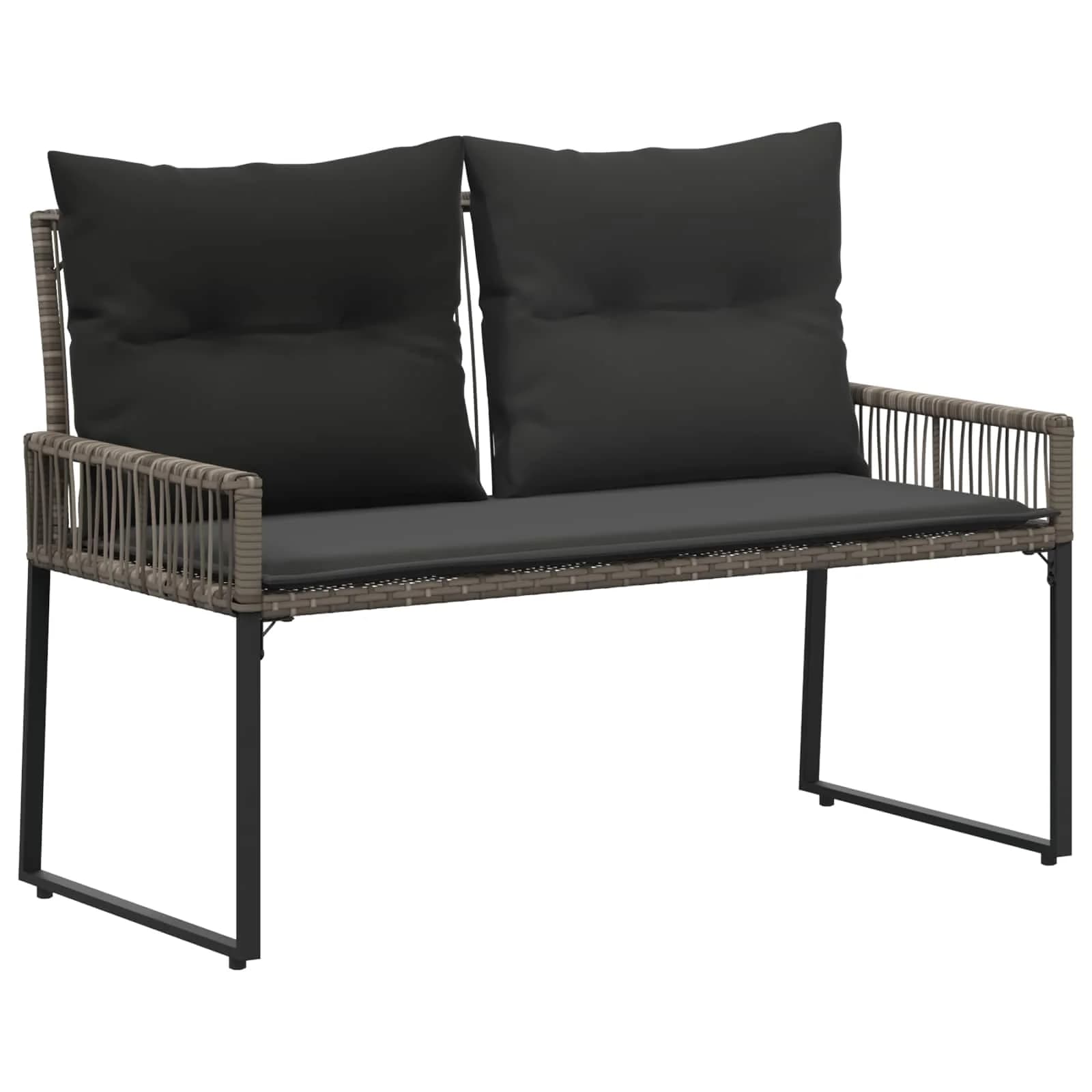 Zunanja klop 2 -Seater 4 kos 110 x 59 x 82 cm poli ratan - slika 2