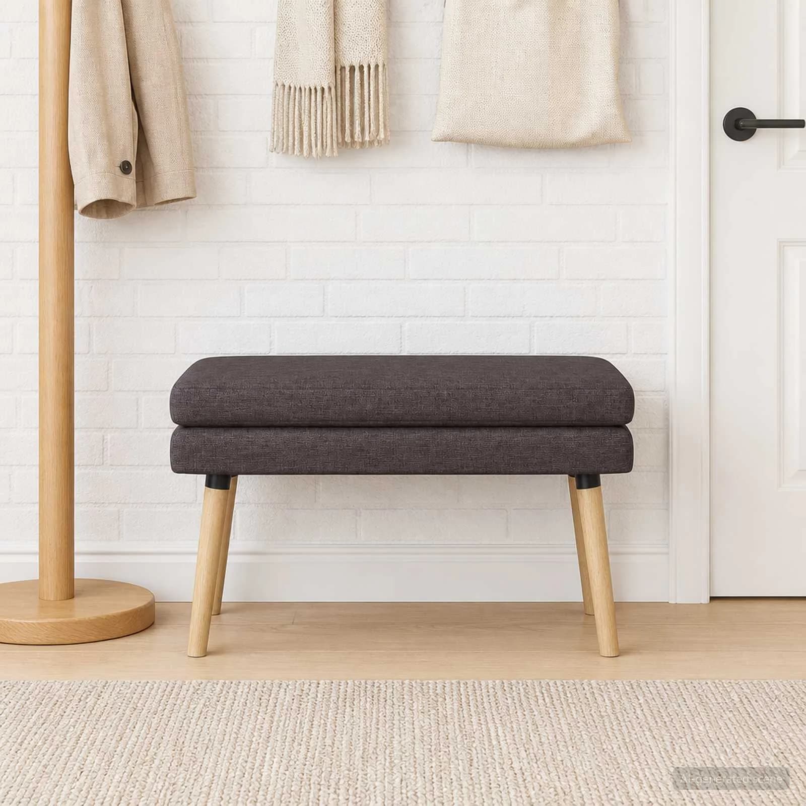 Dvojna klop Temno rjava 80 x 40 x 47 cm Blago - slika 4