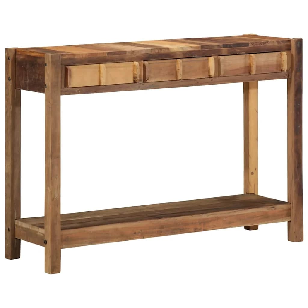 Konzolna miza Rjava 107 x 33 x 76 cm Trdna obnovljena les - slika 8