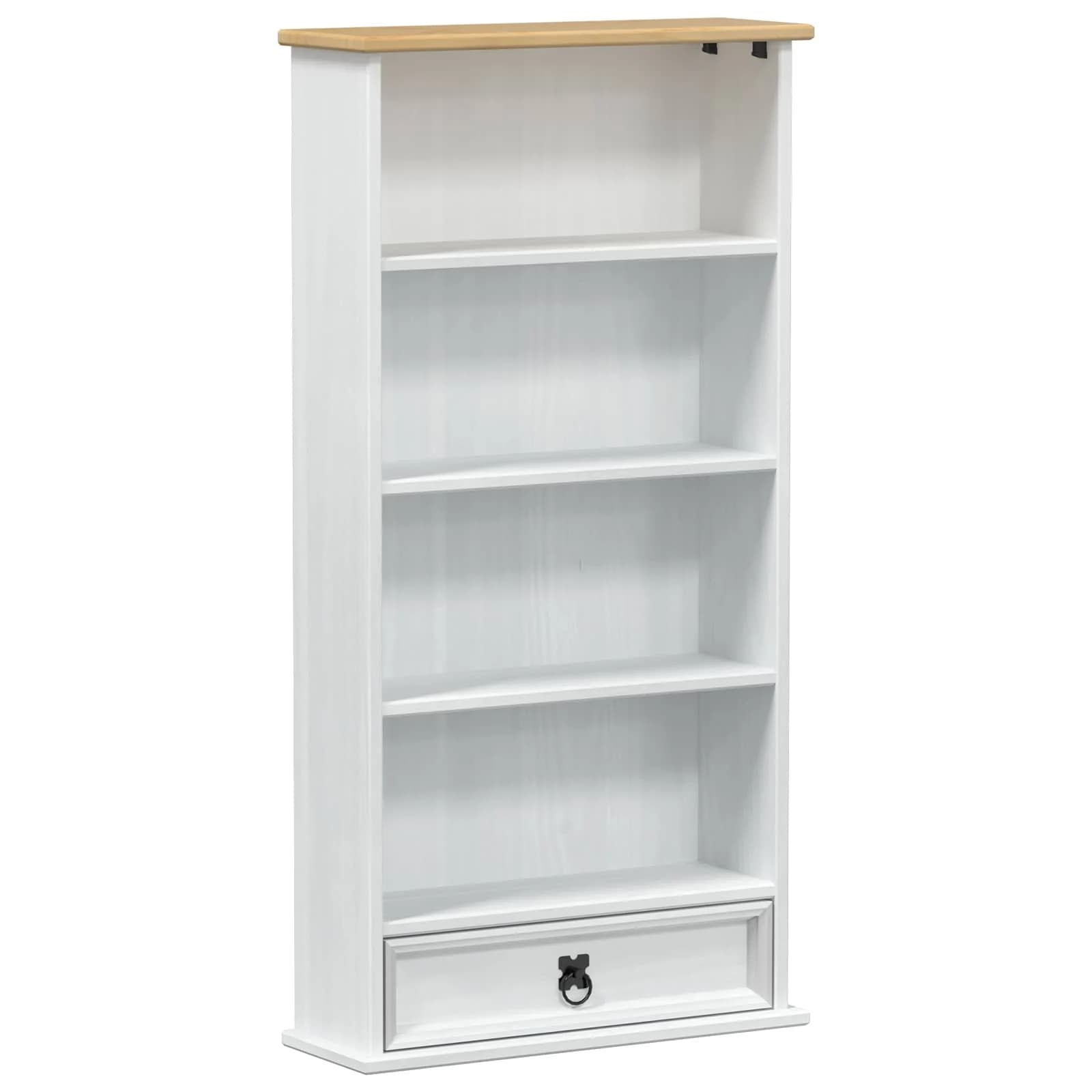 CD omara Bela 52 x 17.5 x 103 cm Masivno borovo les - slika 2