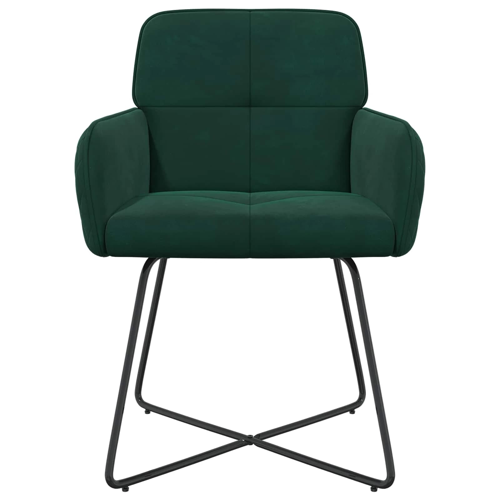 Jedilni stoli 2 kos Žamet Temno zelena 59 x 56,5 x 86 cm - slika 3