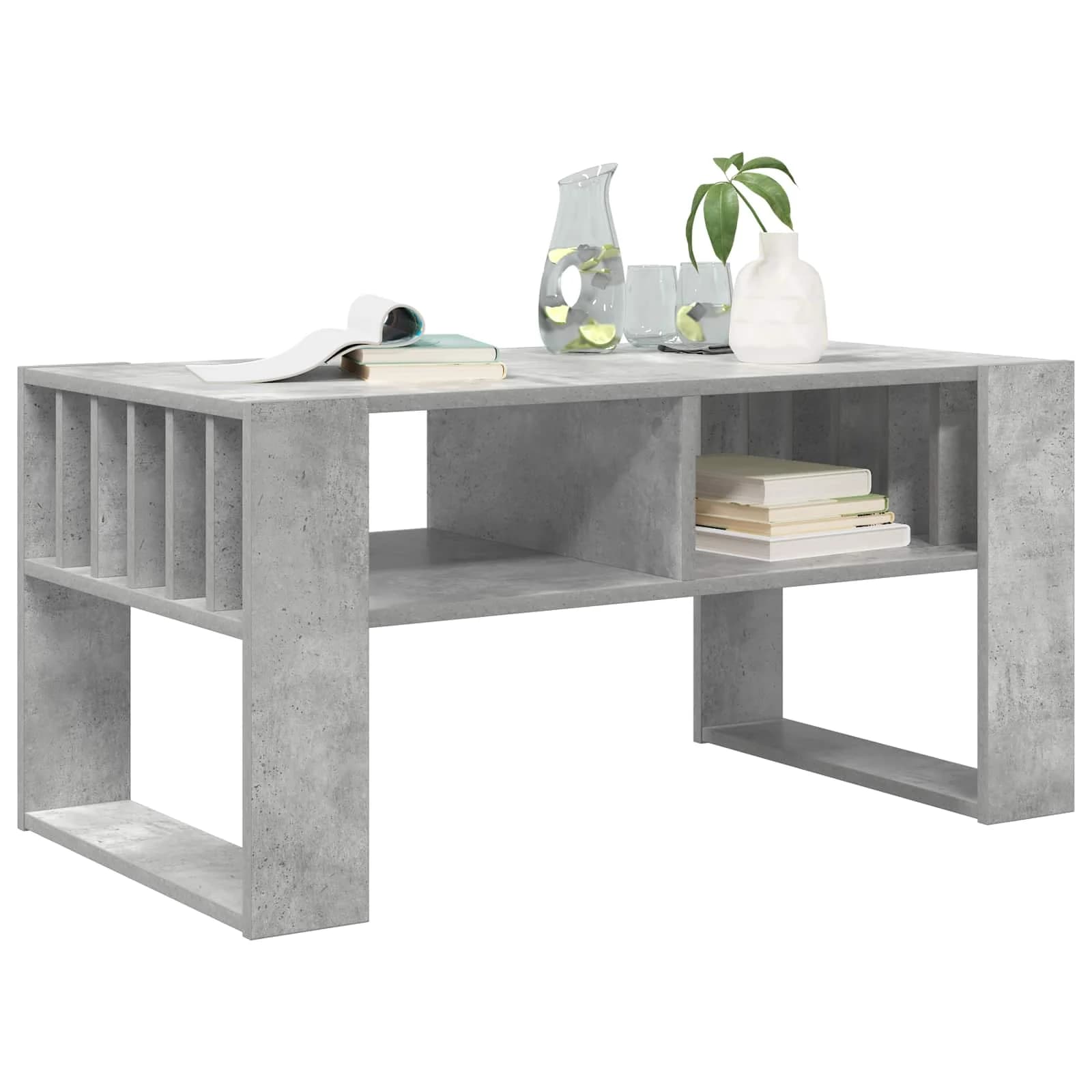 Klubska miza Betonsko siva 92 x 49,5 x 45 cm Inženirski les - slika 3