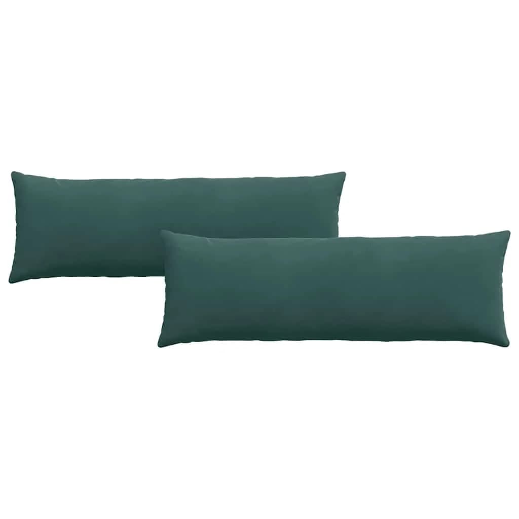 Blazine za kavč 2 pcs Temno zelena 120 x 40 cm Žametna tkanina - slika 2