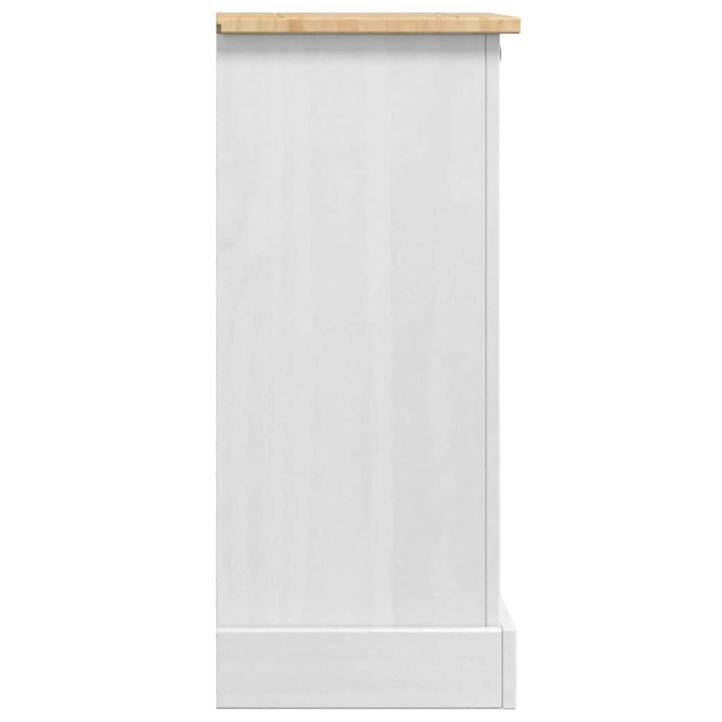 Nočna omarica Corona Bela 35 x 32,5 x 74 cm Masivno borovo les - slika 7