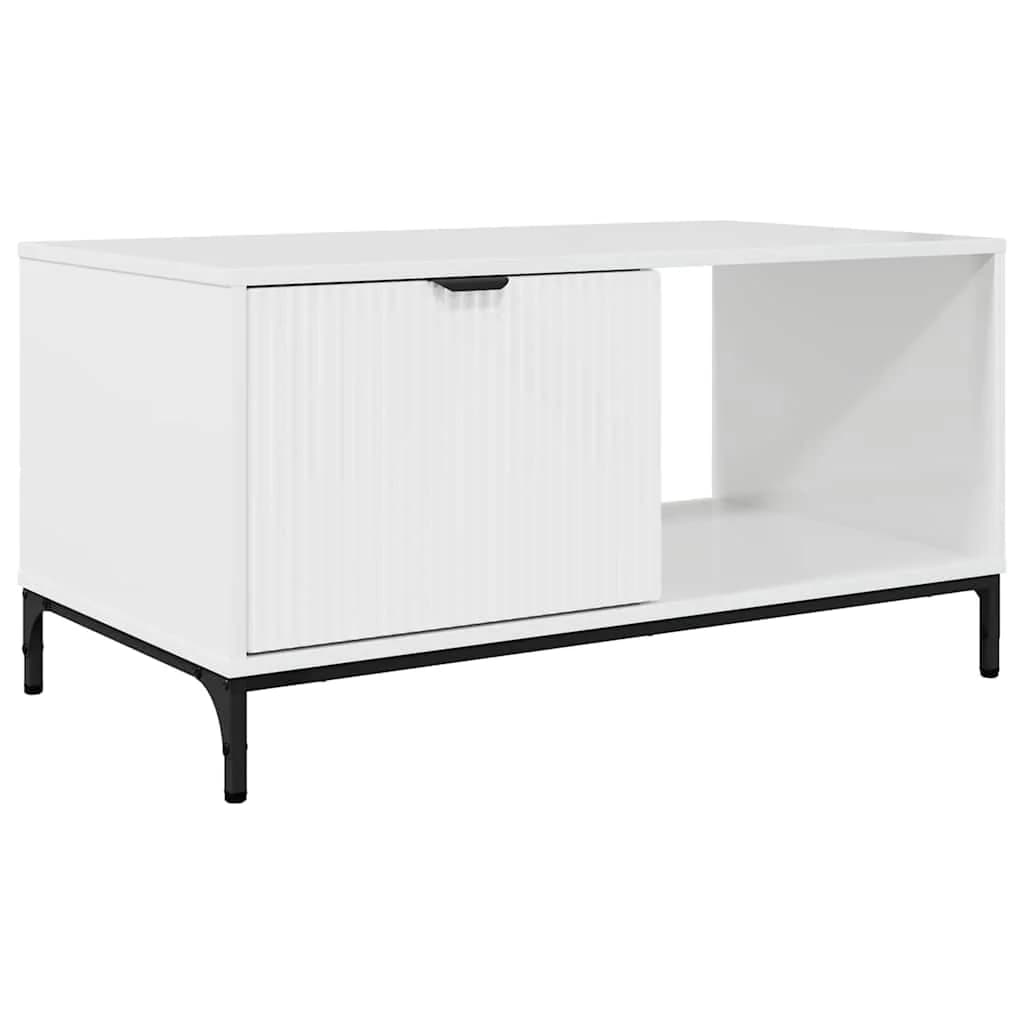 Klubska miza Visok sijaj bela 90 x 49 x 46 cm Inženirski les - slika 8
