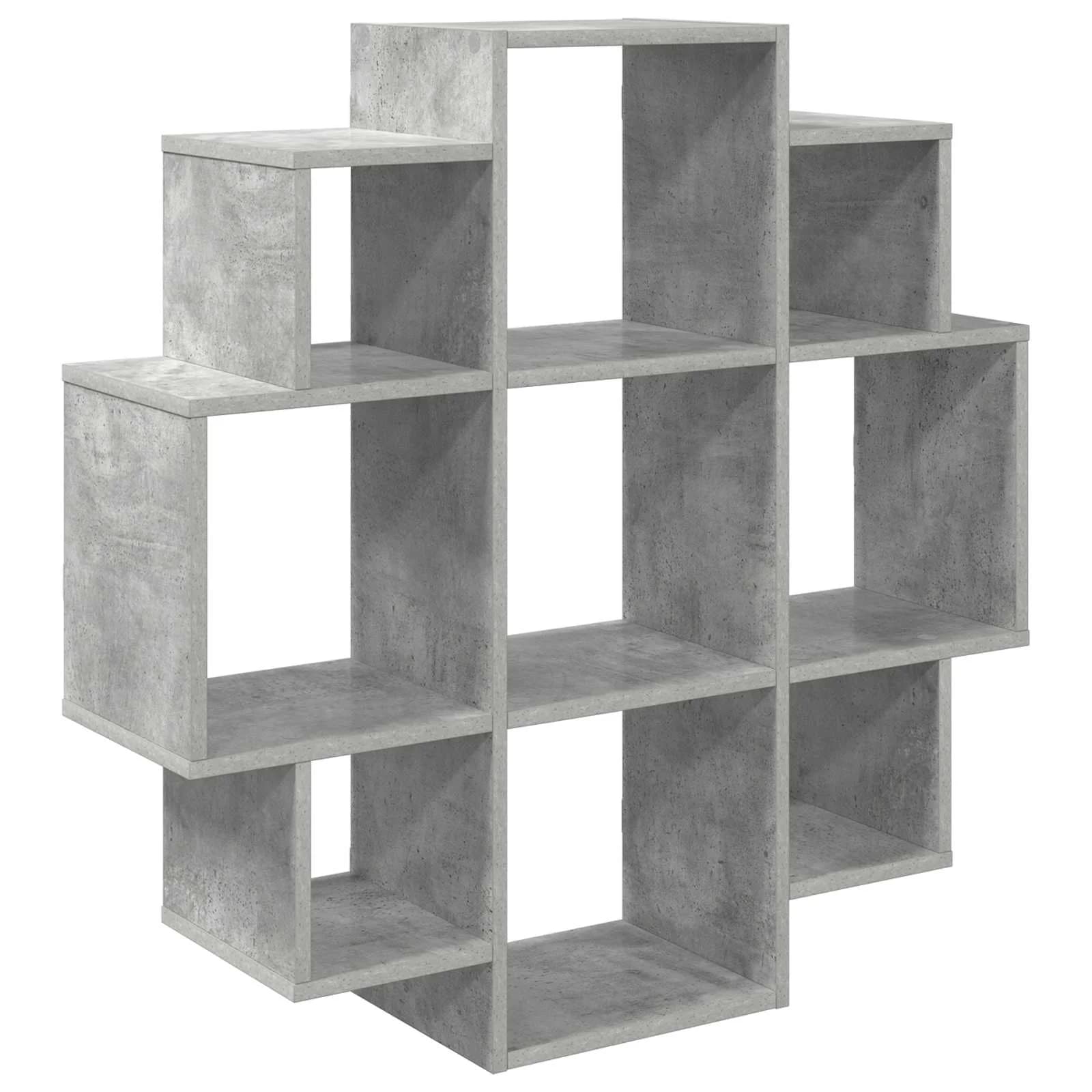 Stenska polica Betonsko siva 90 x 25 x 90 cm Inženirski les - slika 2