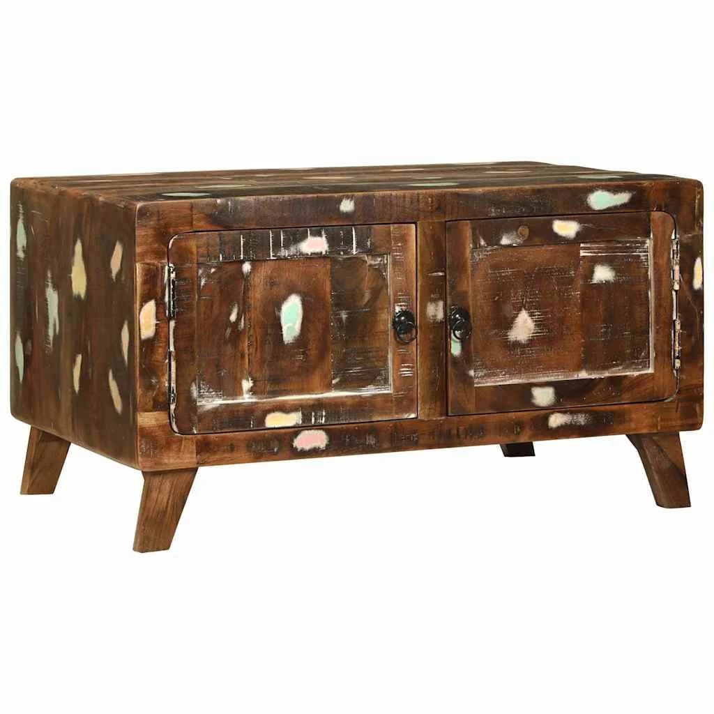 Klubska miza večbarvno 80 x 54 x 45 cm Trdna obnovljena les